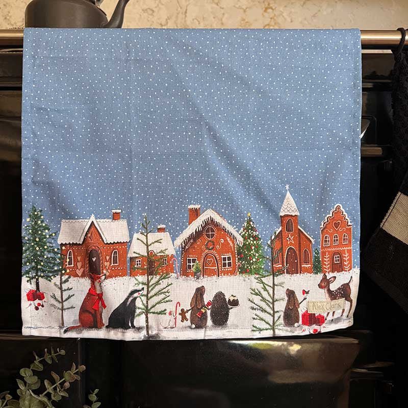 Gingerbread Village Tea Towel - RUTHERFORD & Co