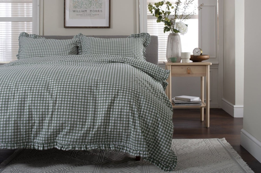 Gingham Frilled Duvet Set - RUTHERFORD & Co