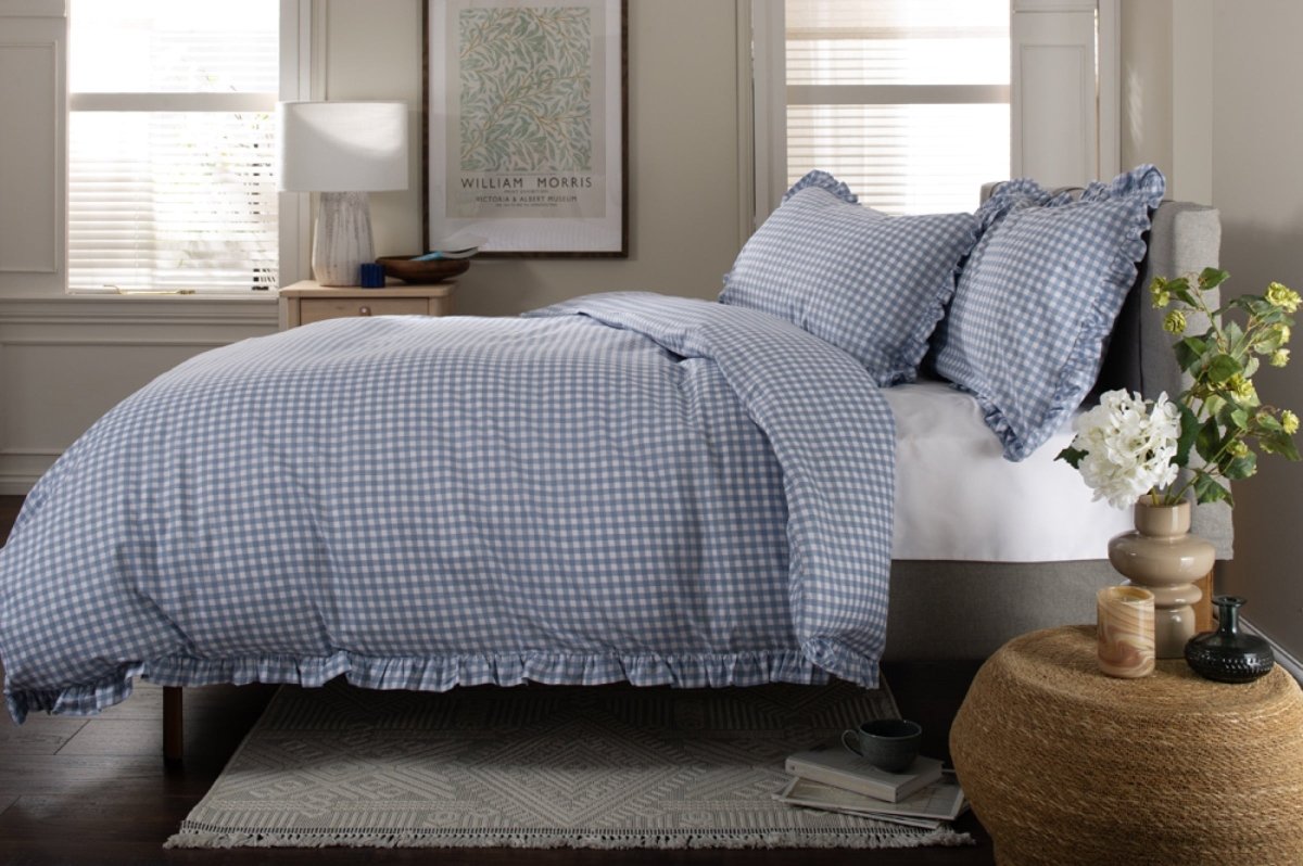 Gingham Frilled Duvet Set - RUTHERFORD & Co