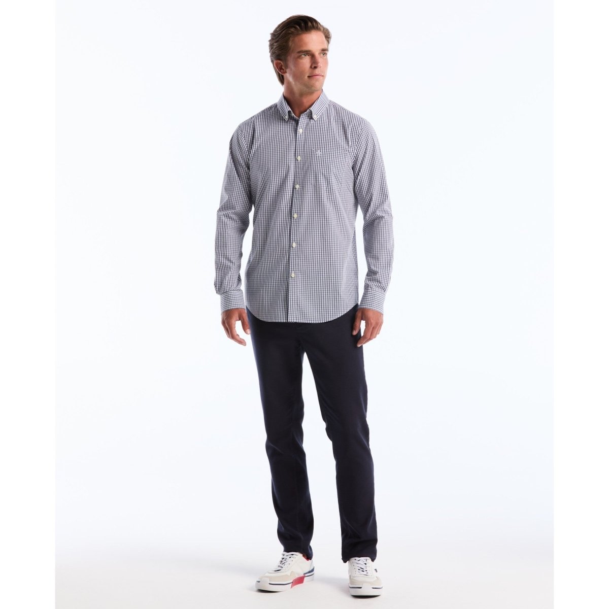 Gingham Shirt In Sargasso Sea - RUTHERFORD & Co