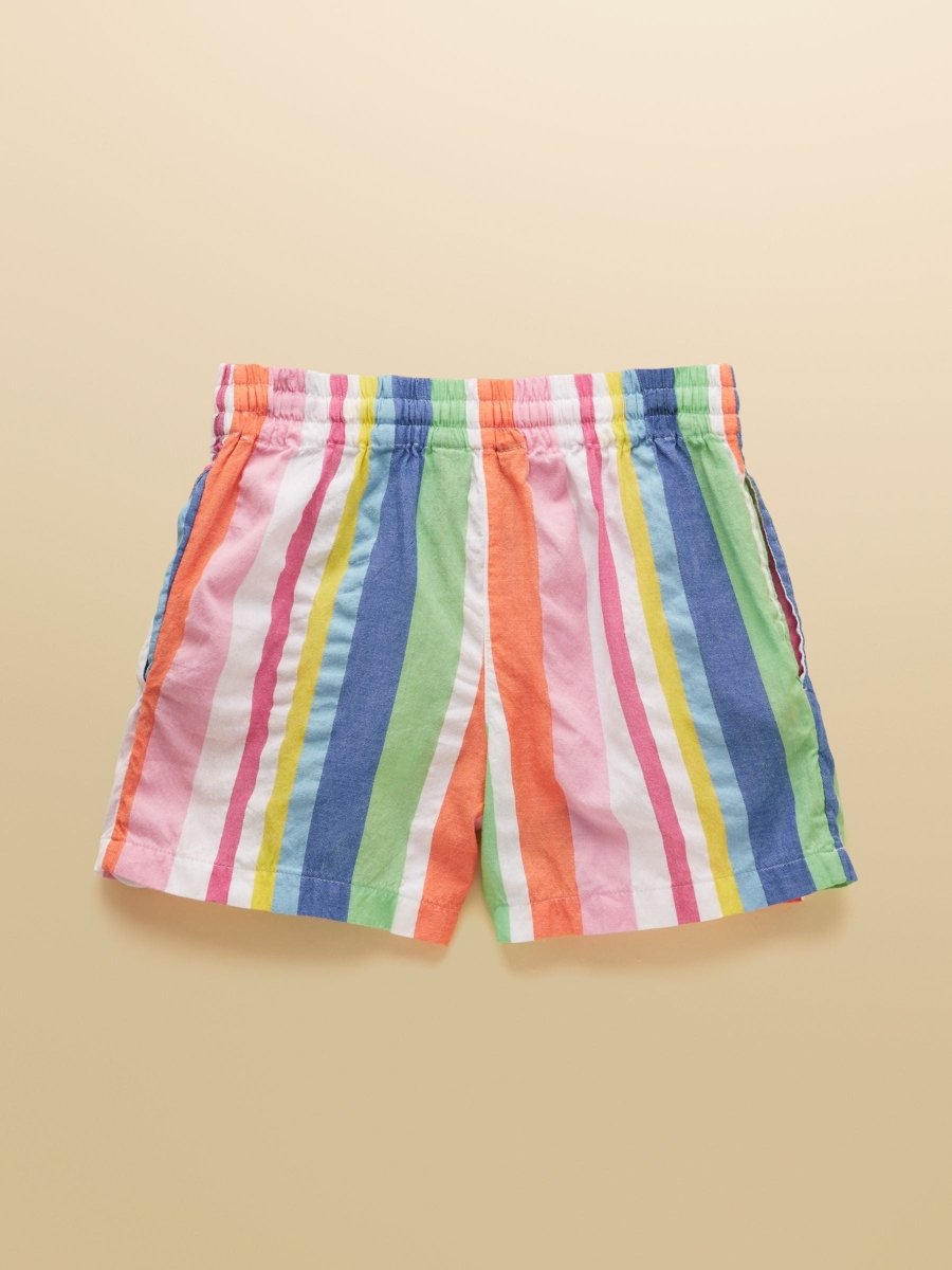 Girls' Amara Multi Striped Woven Shorts - RUTHERFORD & Co