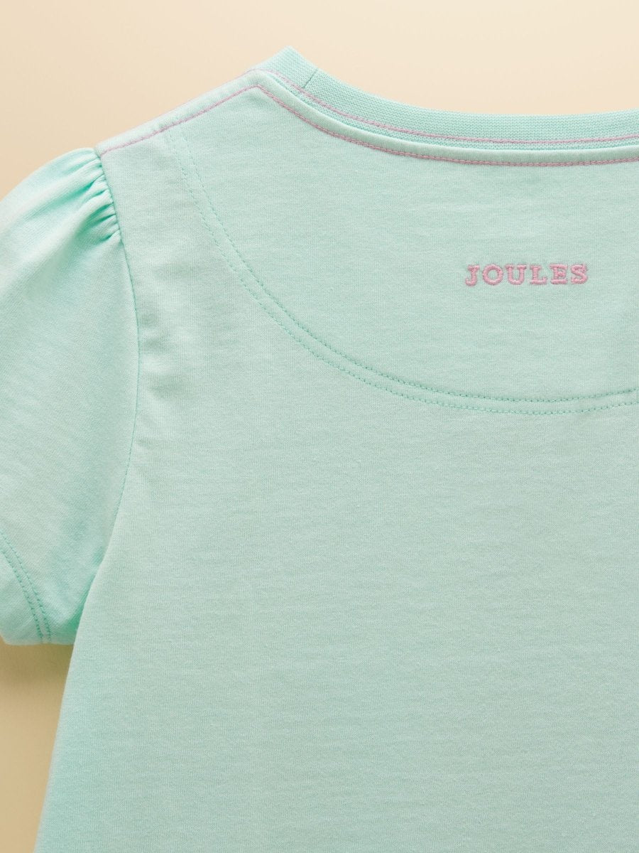 Girls' Astra Blue Applique Cotton T-Shirt - RUTHERFORD & Co