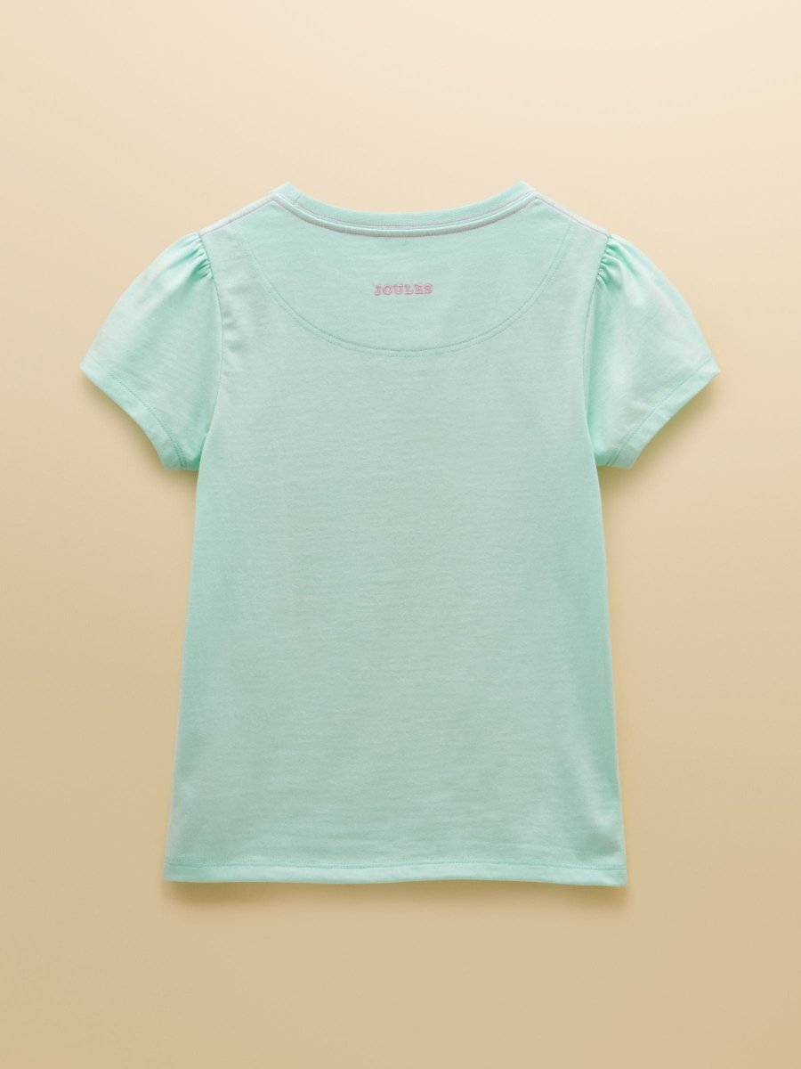 Girls' Astra Blue Applique Cotton T-Shirt - RUTHERFORD & Co
