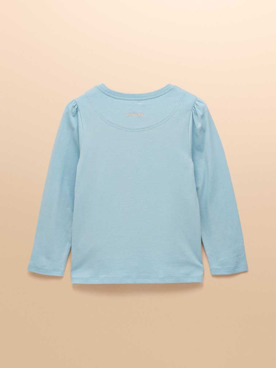 Girls' Ava Blue Applique Long Sleeve Top - RUTHERFORD & Co