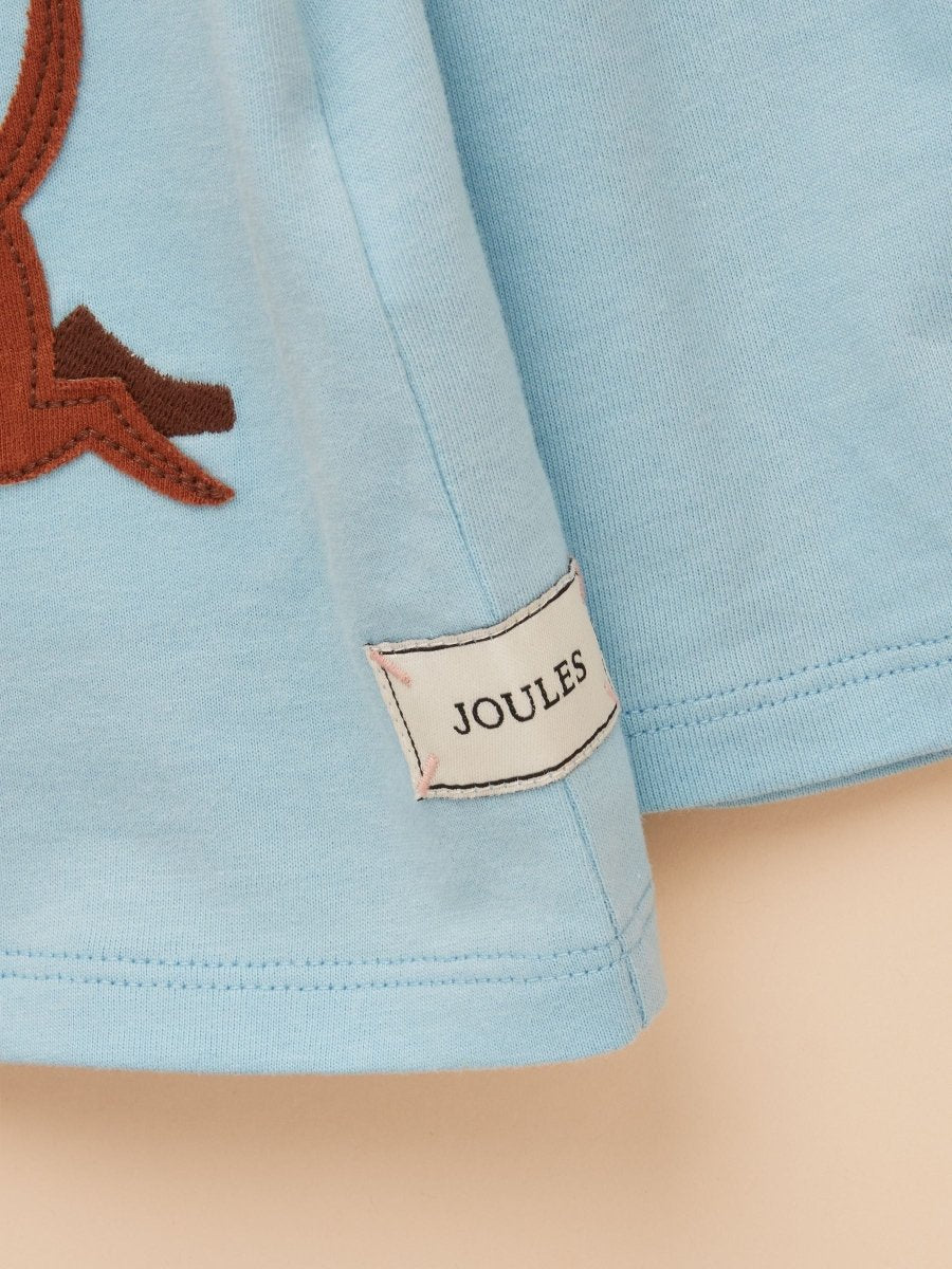 Girls' Ava Blue Applique Long Sleeve Top - RUTHERFORD & Co