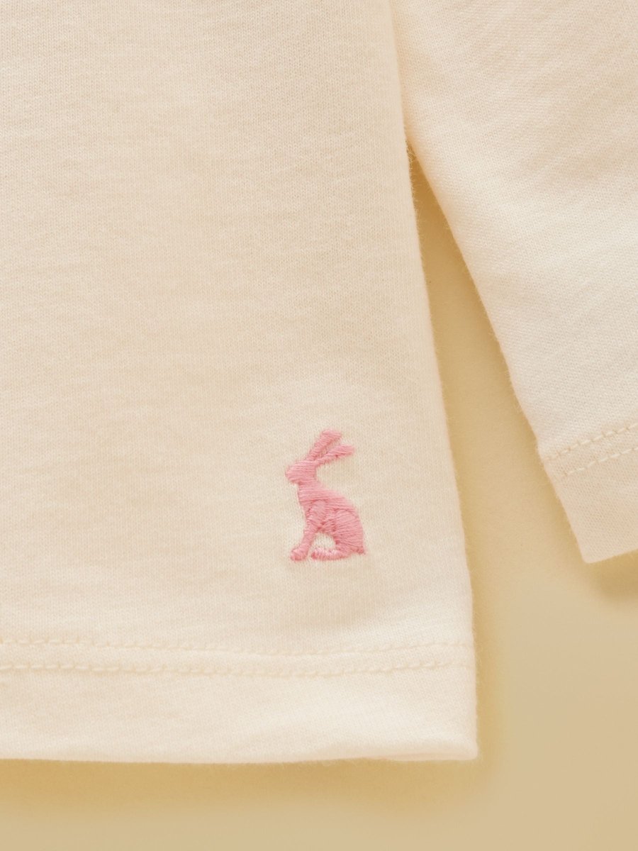 Girls' Ava Cream Applique Long Sleeve Top - RUTHERFORD & Co