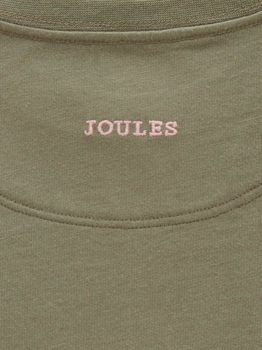 Girls' Ava Khaki Green Applique Long Sleeve Top - RUTHERFORD & Co