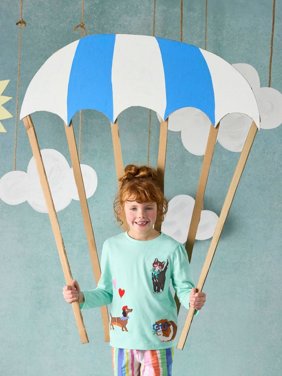 Girls' Ava Mint Green Applique Long Sleeve Top - RUTHERFORD & Co