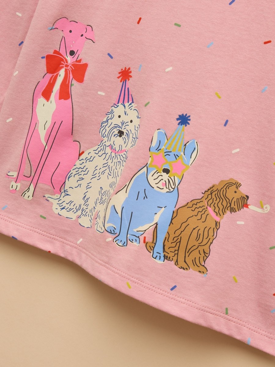 Girls' Ava Pink Screeprint Long Sleeve Top - RUTHERFORD & Co