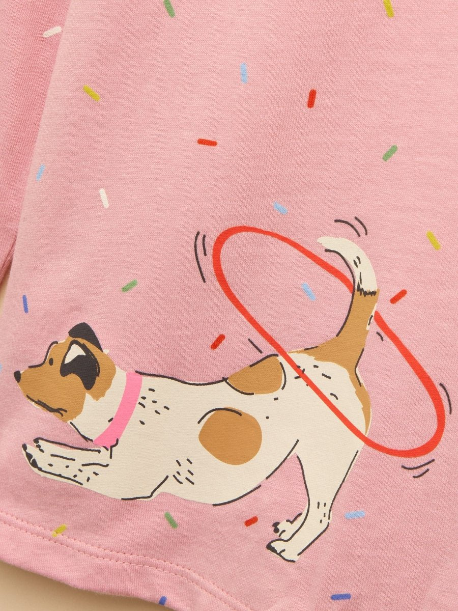 Girls' Ava Pink Screeprint Long Sleeve Top - RUTHERFORD & Co