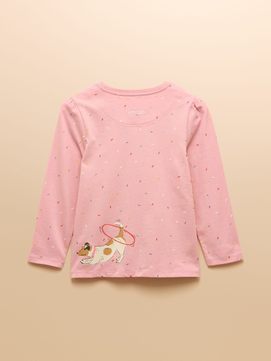 Girls' Ava Pink Screeprint Long Sleeve Top - RUTHERFORD & Co