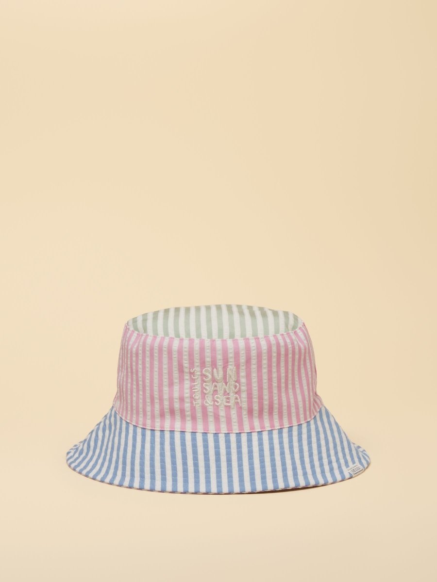 Girls' Bayley Pink Multi Striped Reversible Bucket Hat - RUTHERFORD & Co