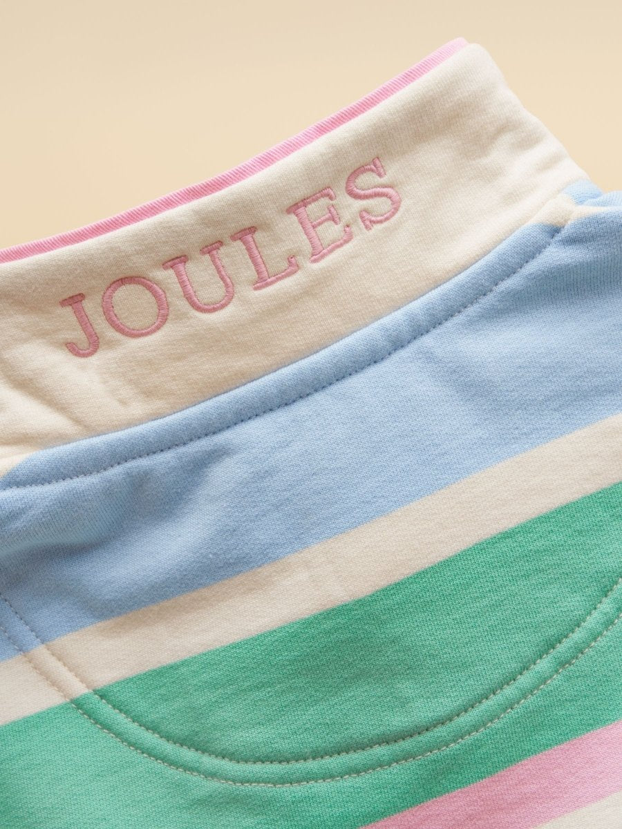Girls' Burnham White & Multi Striped Funnel Neck Sweatshirt - RUTHERFORD & Co