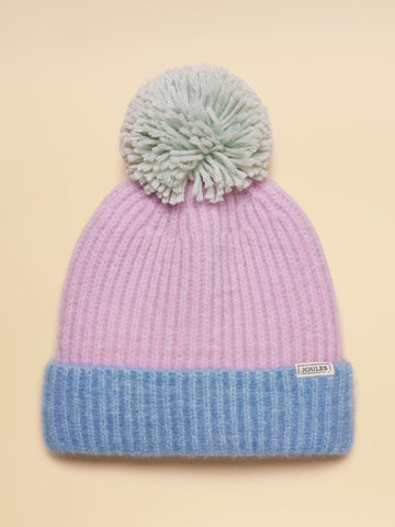 Girls' Explorer Lilac & Blue Bobble Beanie Hat - RUTHERFORD & Co