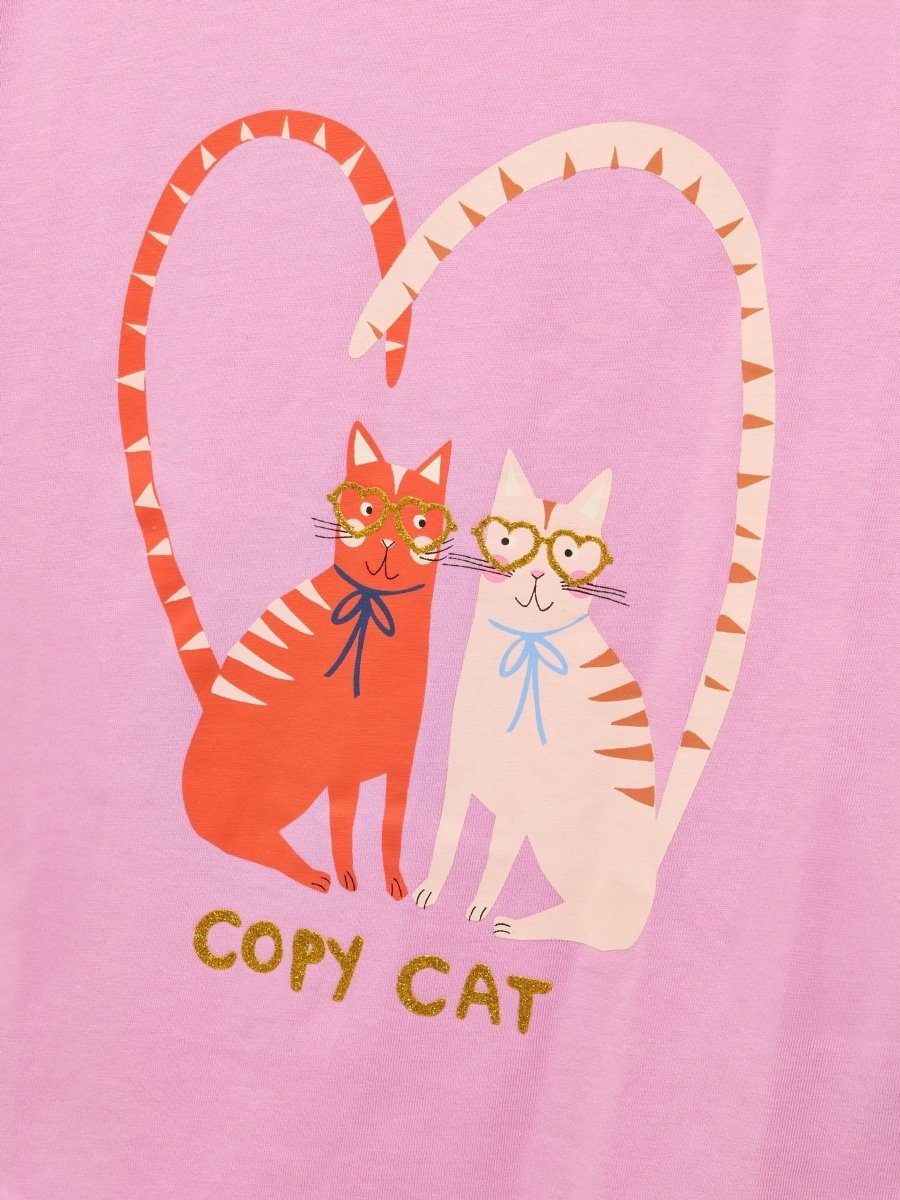 Girls' Fundays Lilac Purple Short Sleeve Screenprint Top - RUTHERFORD & Co