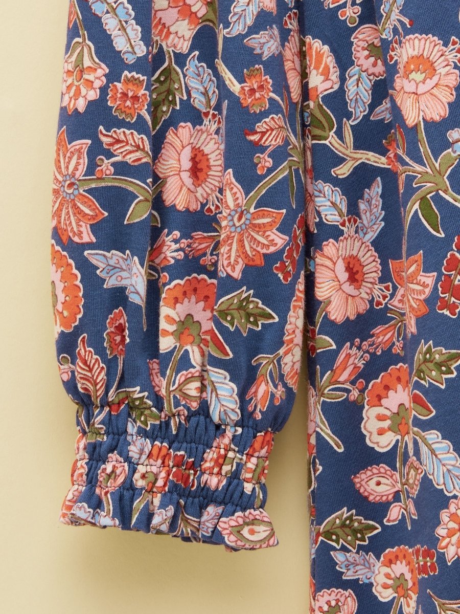Girls' Hampton Multi Floral Long Sleeve Jersey Dress - RUTHERFORD & Co