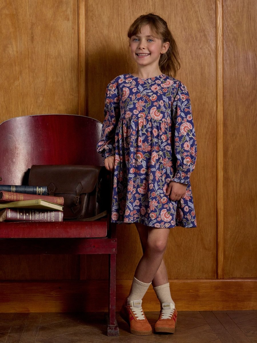 Girls' Hampton Multi Floral Long Sleeve Jersey Dress - RUTHERFORD & Co