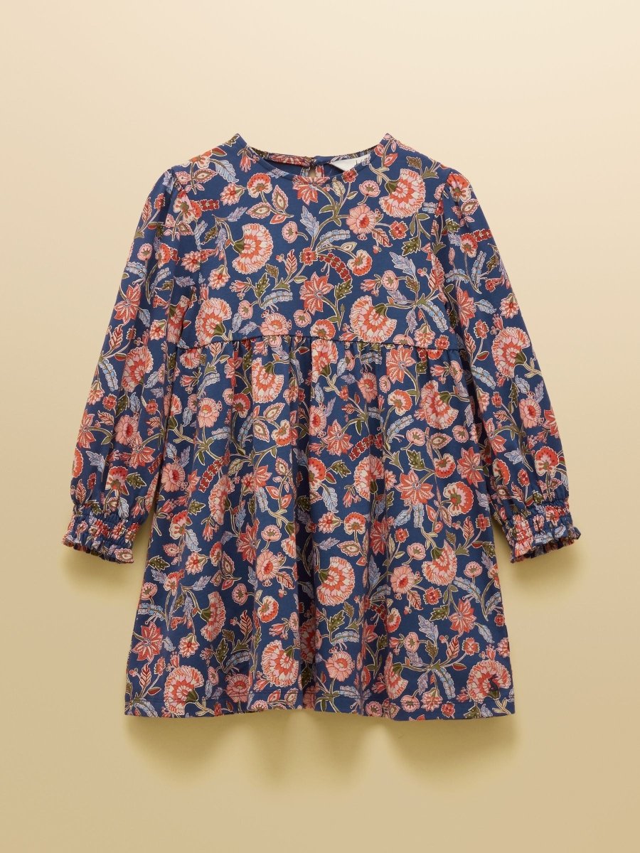 Girls' Hampton Multi Floral Long Sleeve Jersey Dress - RUTHERFORD & Co