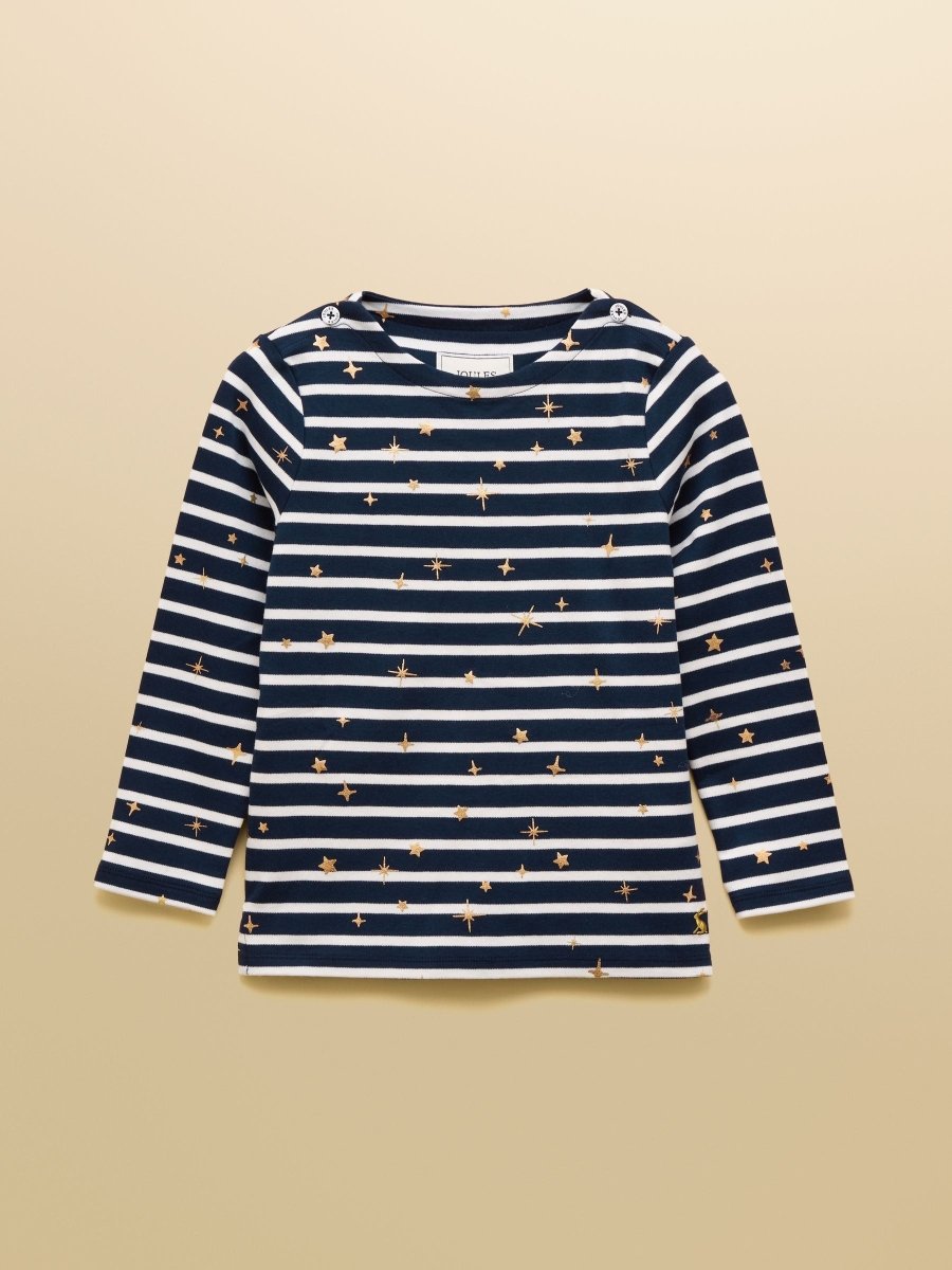 Girls' Harbour Navy Stripe Long Sleeve Jersey Top - RUTHERFORD & Co