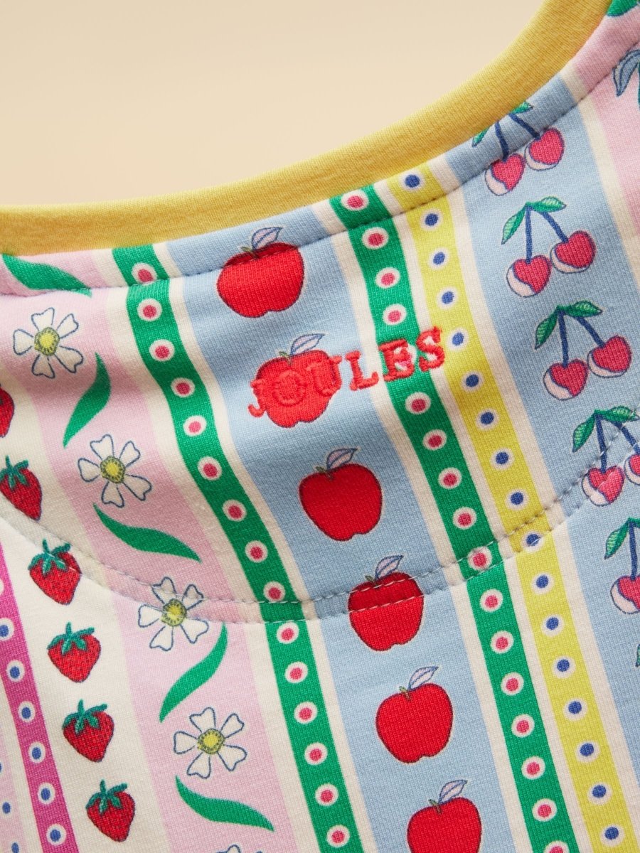 Girls' Harper Pink Fruit Striped Short Sleeve Top - RUTHERFORD & Co