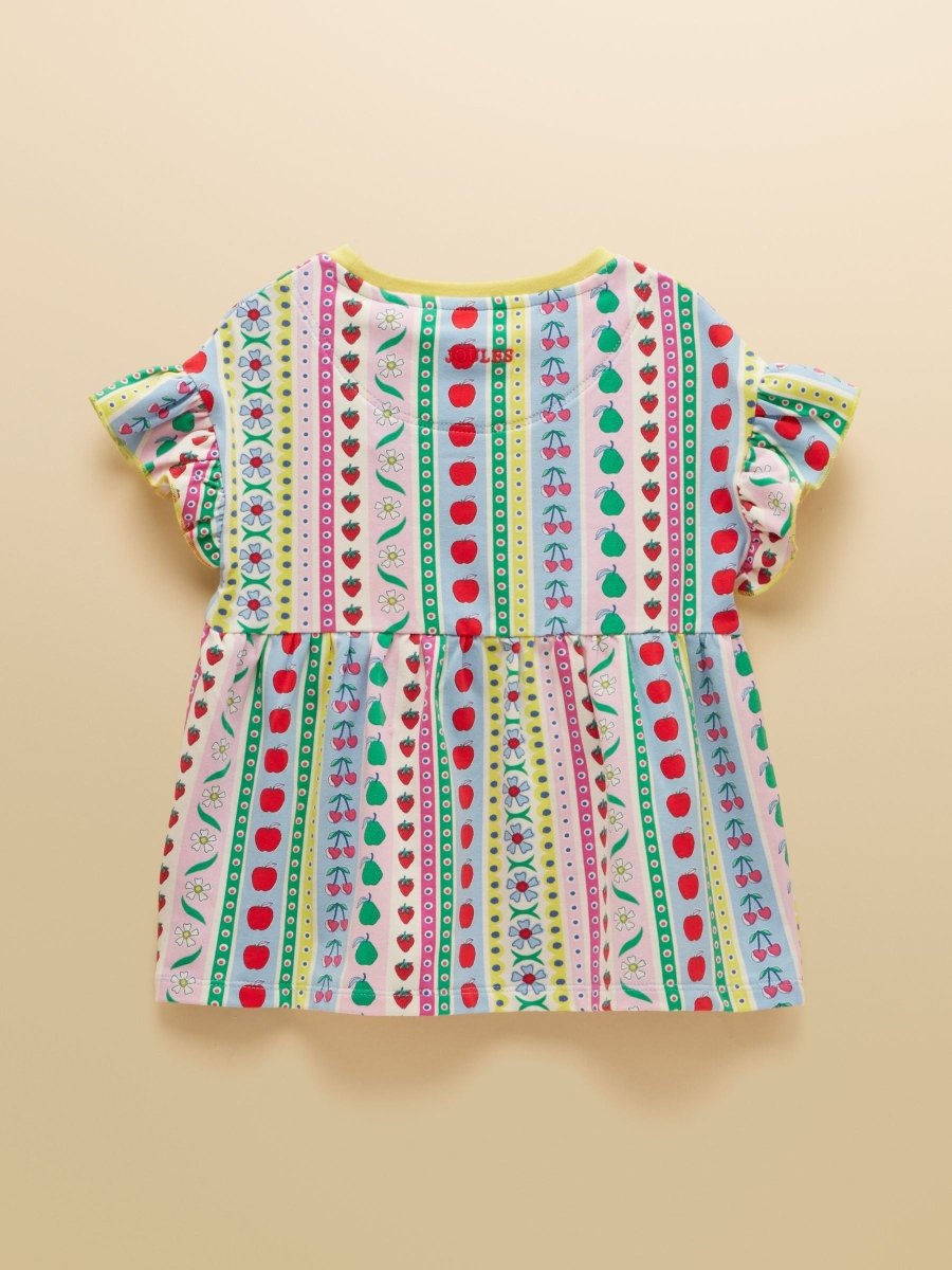 Girls' Harper Pink Fruit Striped Short Sleeve Top - RUTHERFORD & Co