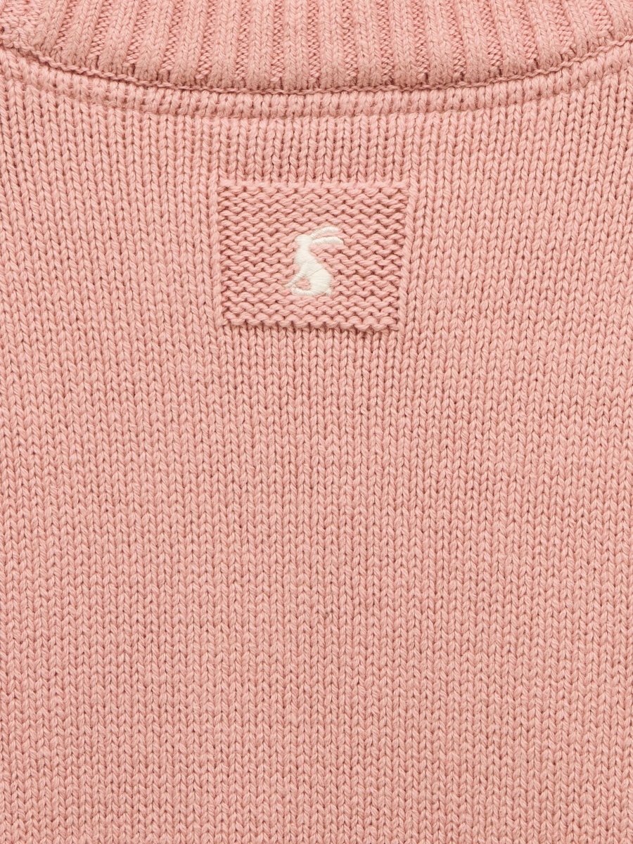 Girls' Intarsia Pink Party Dog Knitted Jumper - RUTHERFORD & Co