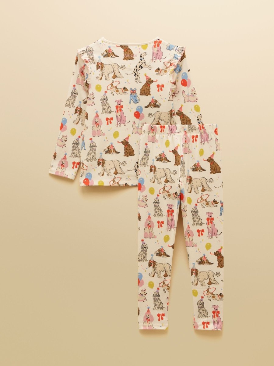 Girls' Kipwell Cream Dogs Long Sleeve Pyjama Set - RUTHERFORD & Co