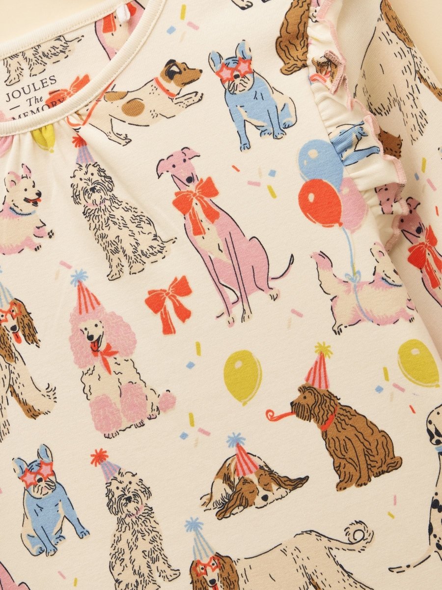 Girls' Kipwell Cream Dogs Long Sleeve Pyjama Set - RUTHERFORD & Co