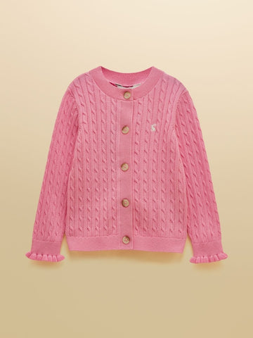 Girls' Mallory Pink Cable Cardigan - RUTHERFORD & Co