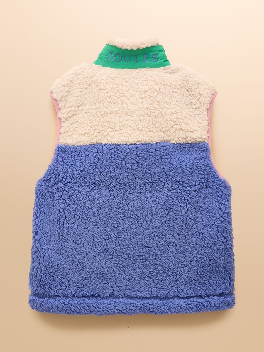 Girls' Tilly Blue Colourblock Fleece Gilet - RUTHERFORD & Co