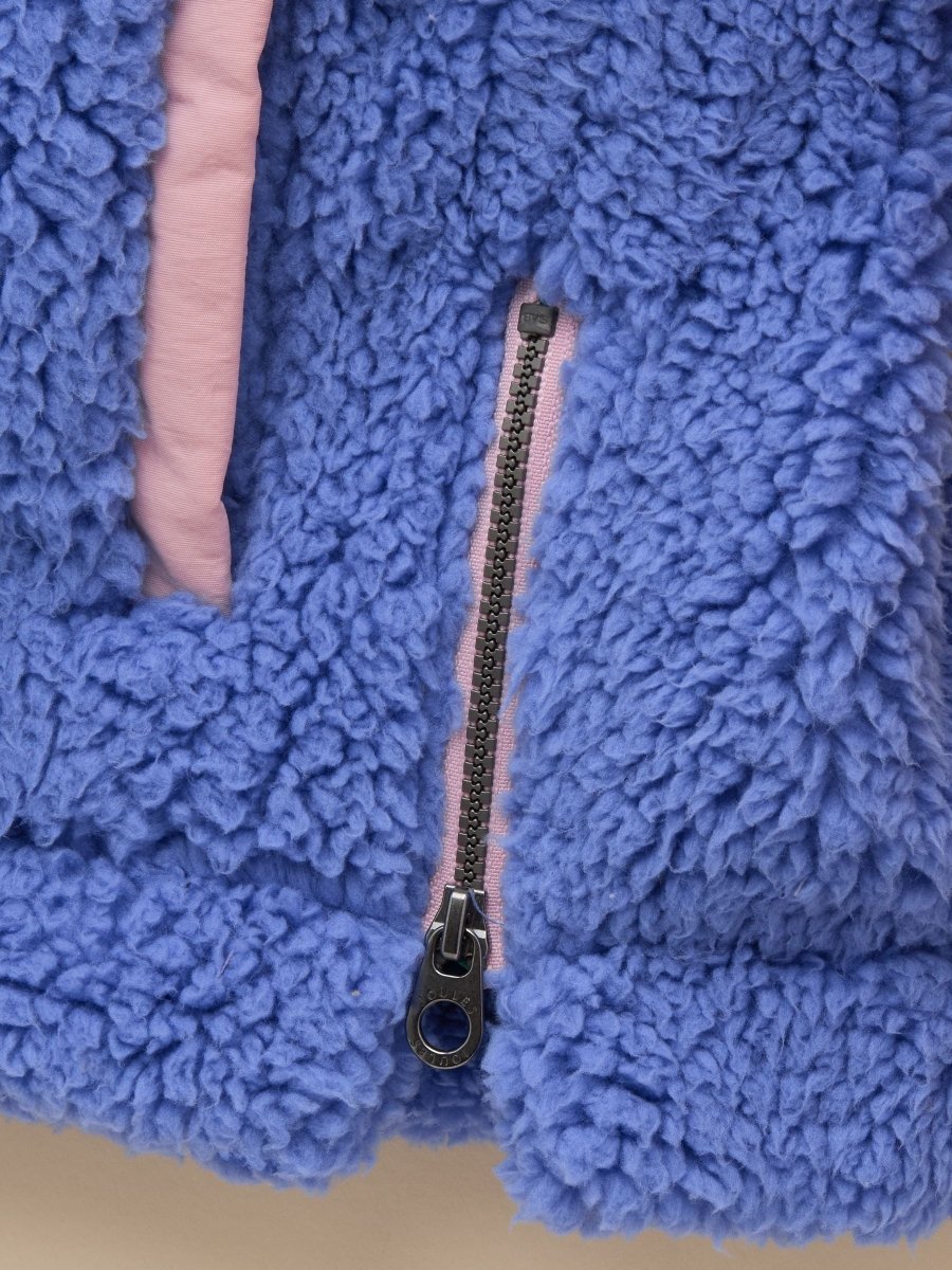 Girls' Tilly Blue Colourblock Quarter Zip Fleece - RUTHERFORD & Co