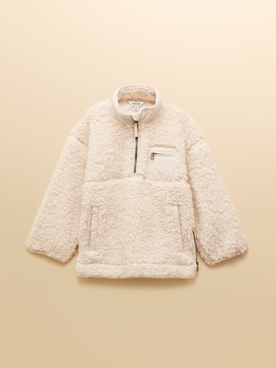Girls' Tilly Cream Quarter Zip Fleece - RUTHERFORD & Co