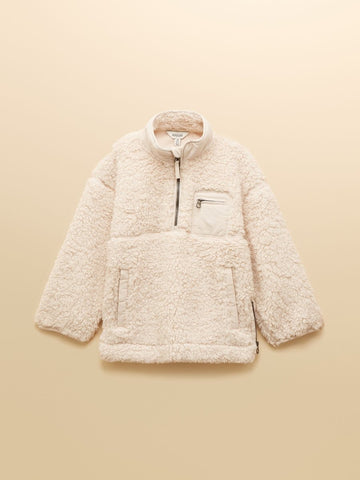 Girls' Tilly Cream Quarter Zip Fleece - RUTHERFORD & Co
