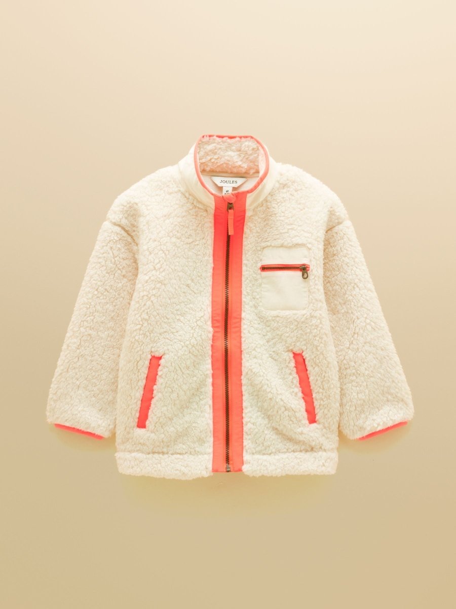 Girls' Tilly Cream Zip Through Fleece - RUTHERFORD & Co