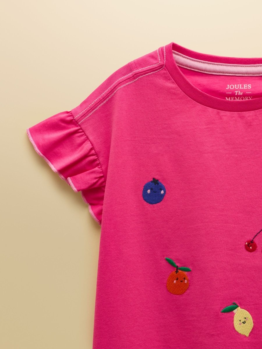 Girls' Waverley Pink Frill Sleeve T-Shirt - RUTHERFORD & Co