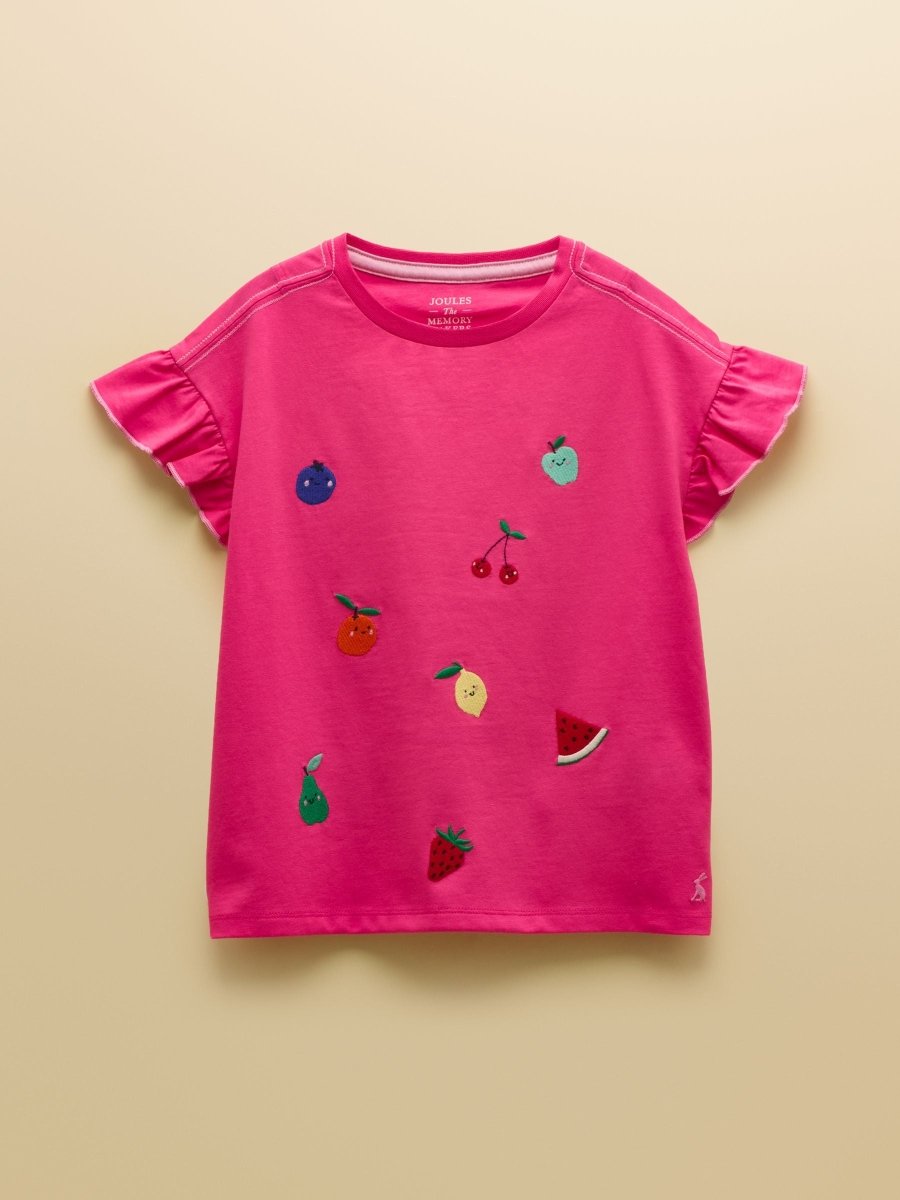 Girls' Waverley Pink Frill Sleeve T-Shirt - RUTHERFORD & Co
