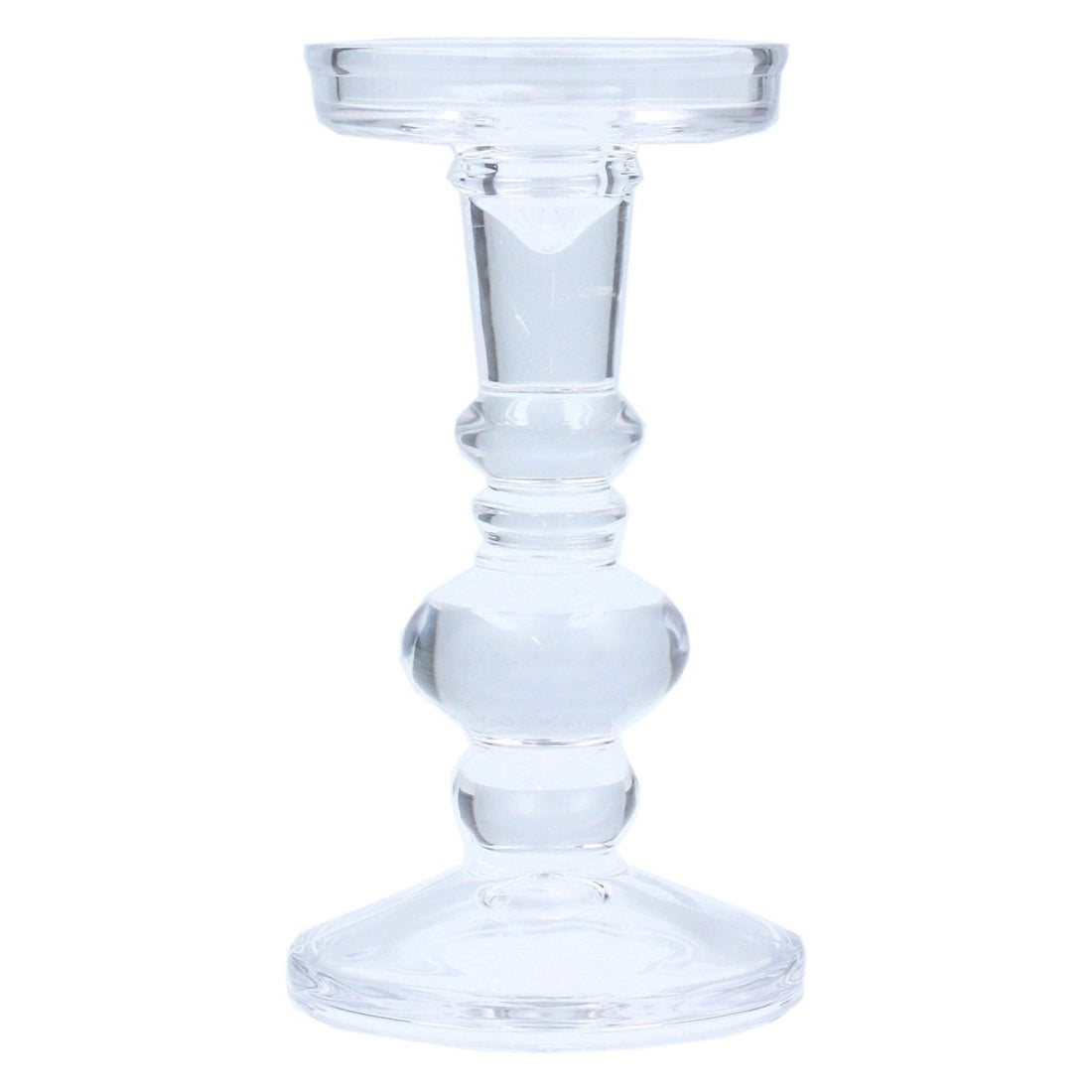 Glass Ball Candlestick/Clear/Lge - RUTHERFORD & Co