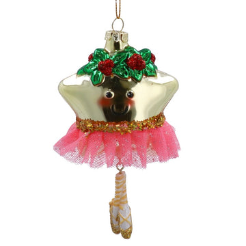 Glass Hanging Dec 13cm – Star w Tutu - RUTHERFORD & Co