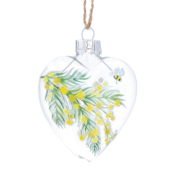 Glass Hanging Dec 6cm - Mimosa Heart - RUTHERFORD & Co
