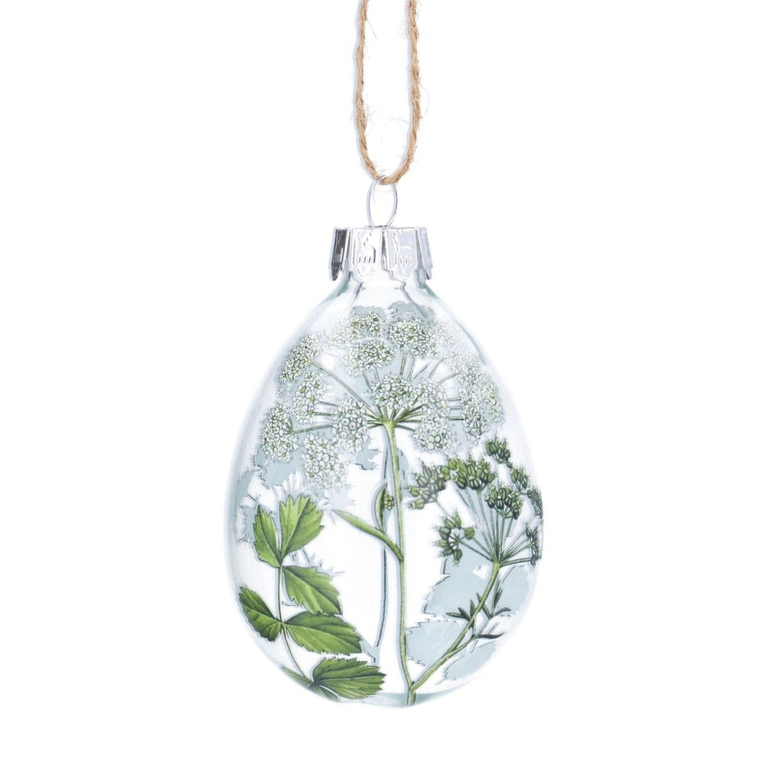 Glass Hanging Dec 8cm - Spring Hedgerow Egg - RUTHERFORD & Co