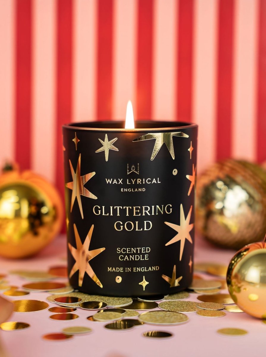 Glittering Gold Medium Candle - RUTHERFORD & Co