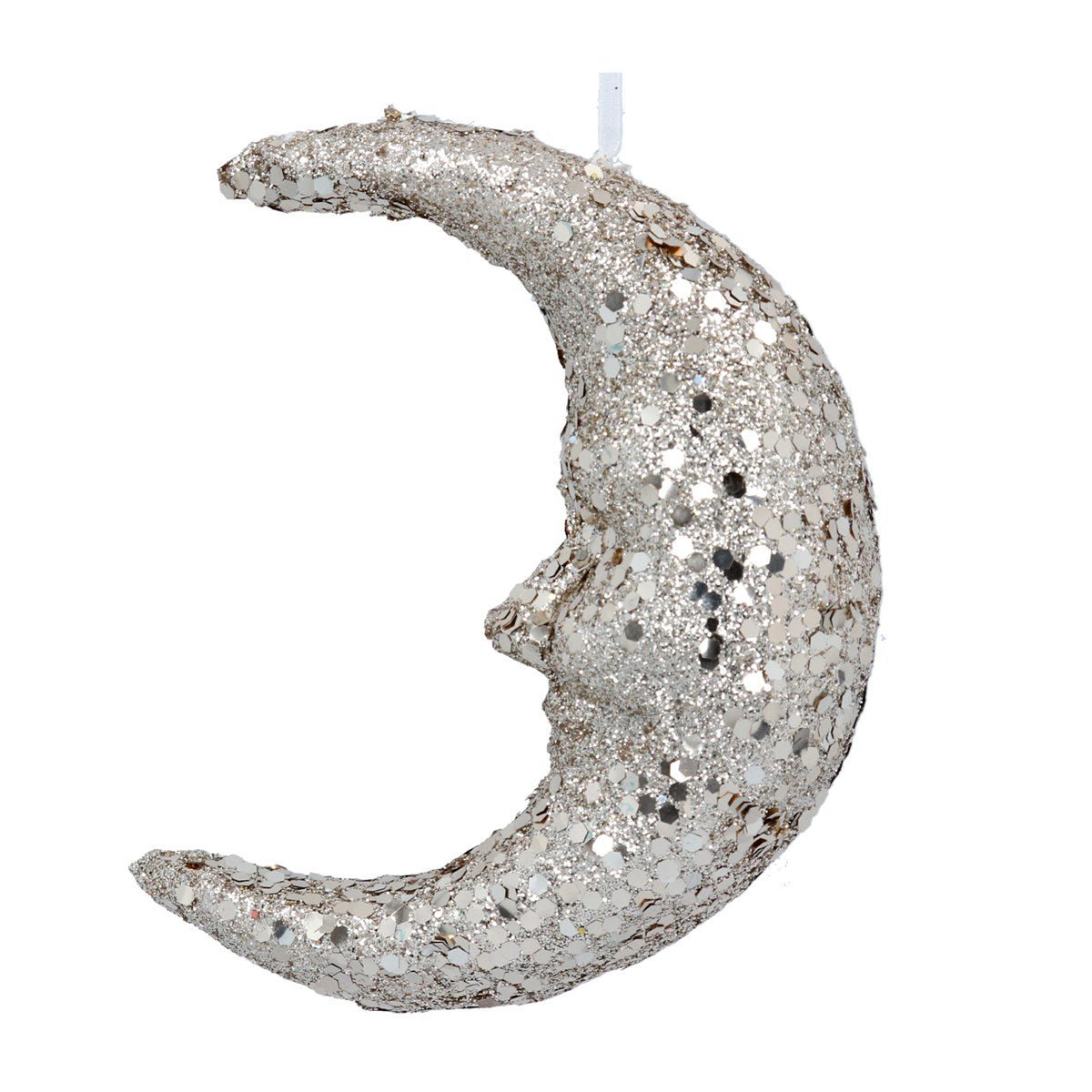 Gold Sparkling Poly Moon Face Dec - RUTHERFORD & Co
