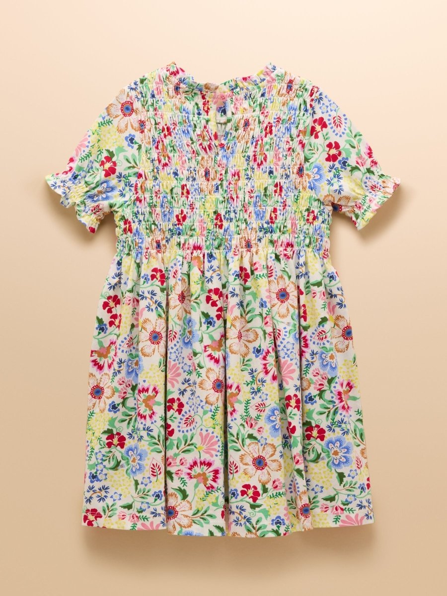 Gracie Multi Short Sleeve Shirred Dress - RUTHERFORD & Co