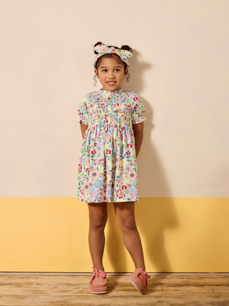 Gracie Multi Short Sleeve Shirred Dress - RUTHERFORD & Co