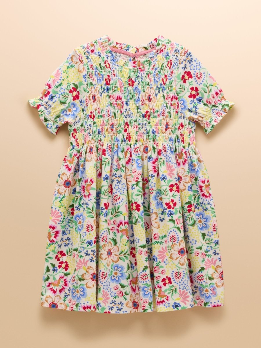 Gracie Multi Short Sleeve Shirred Dress - RUTHERFORD & Co