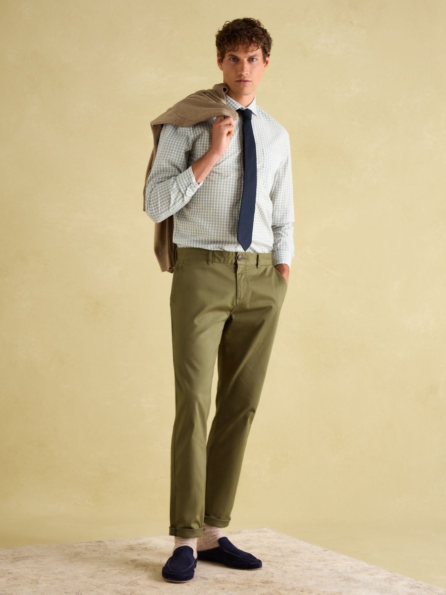 Green Check Cotton Shirt - RUTHERFORD & Co