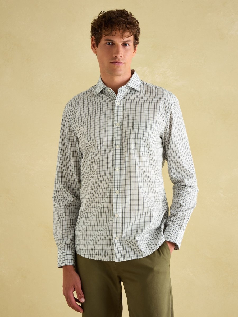 Green Check Cotton Shirt - RUTHERFORD & Co