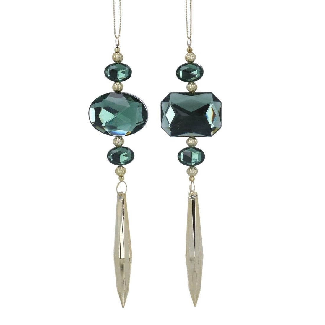 Green Diamante Icicle Drop Acrylic Decoration (17cm) - RUTHERFORD & Co