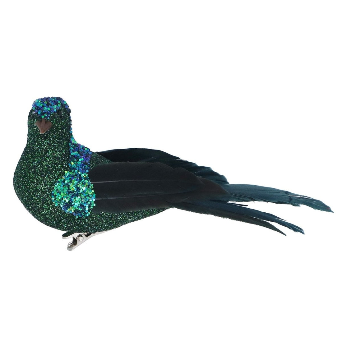 Green Glitter Bird Clip w Teal Glitter Wing - RUTHERFORD & Co