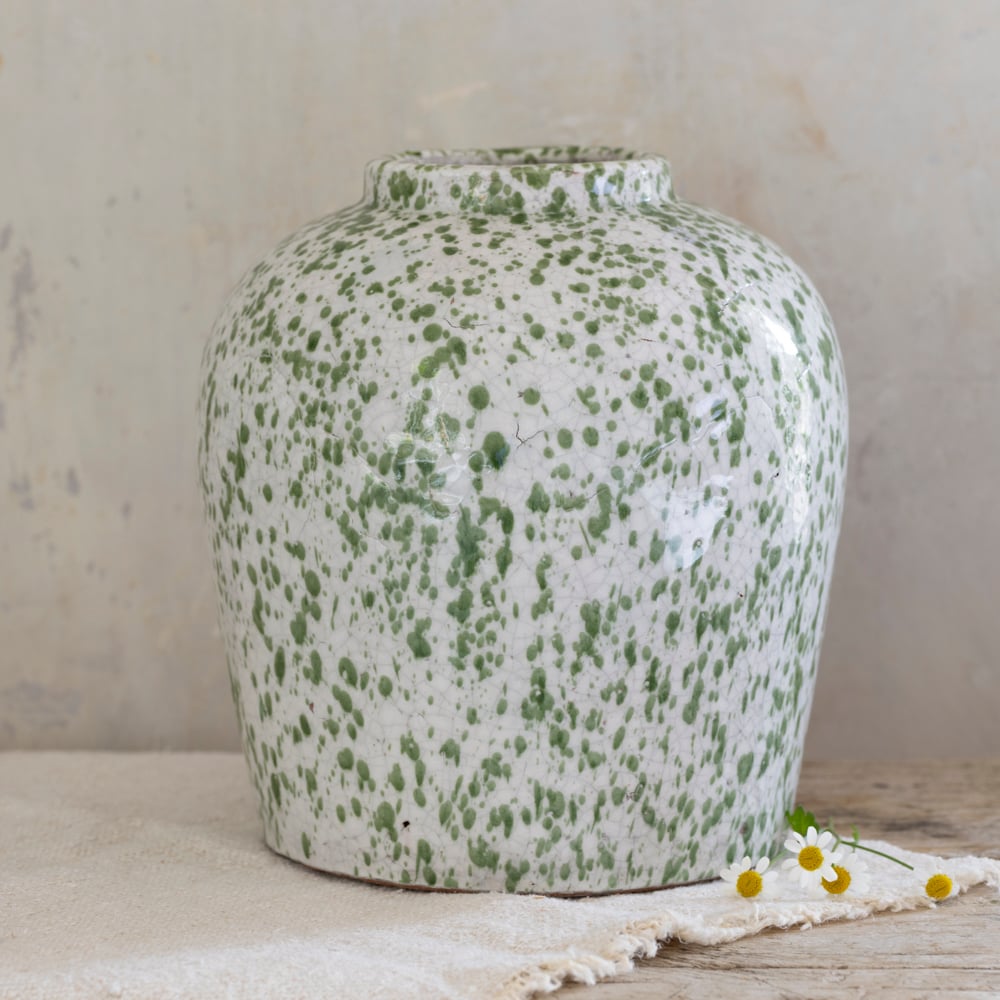 Green Splatter Vase - RUTHERFORD & Co